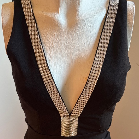 Lulu's Black Maxi Dress with Silver Trim - Picture 3 of 3